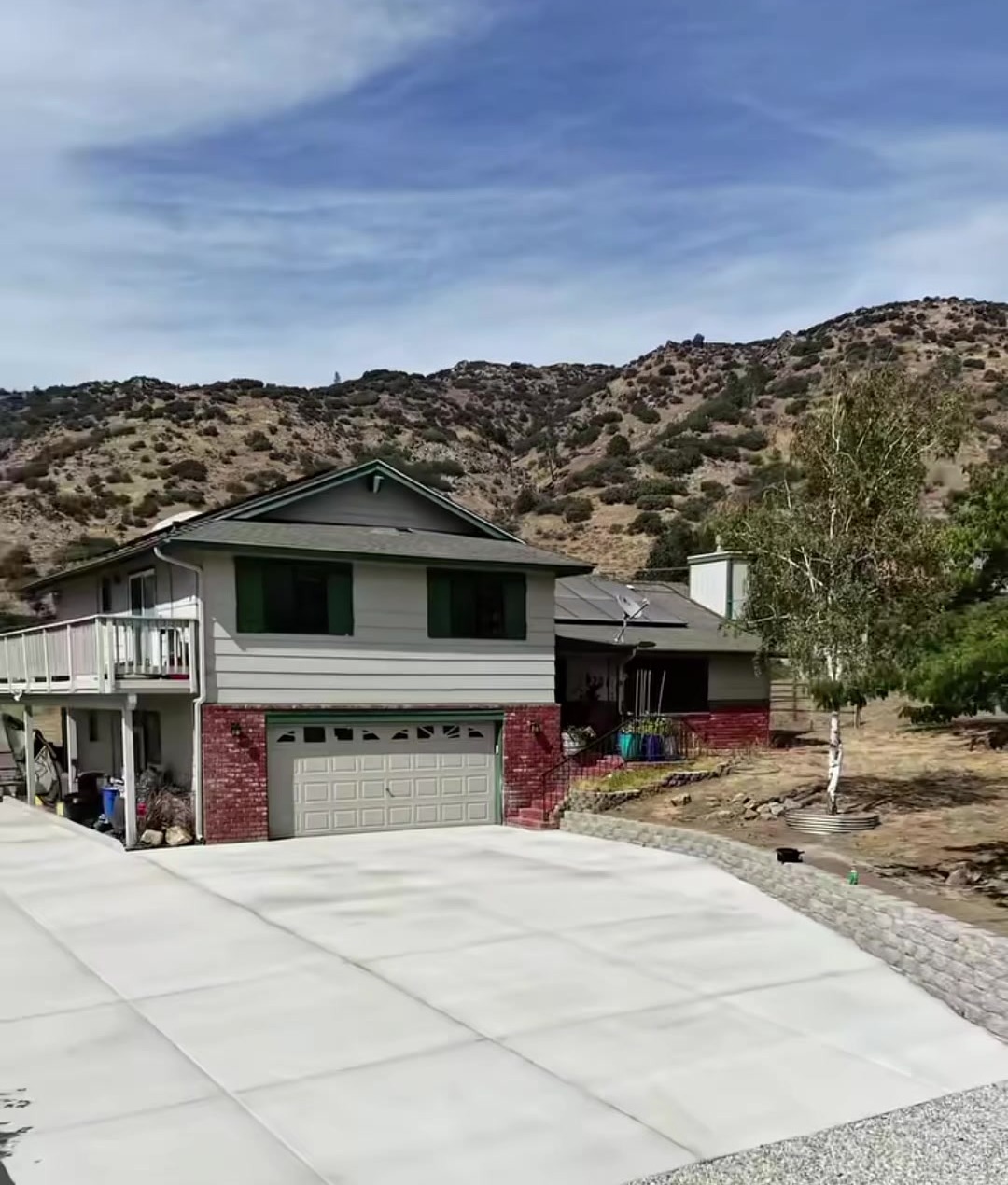 A newly poured concrete driveway